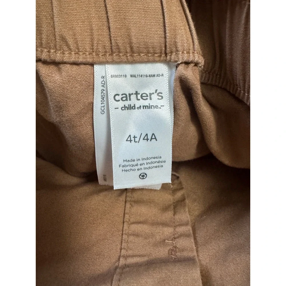 Carter's‎ Child of Mine Chino Pants Kids 4T Brown Excellent Cotton Twill Chinos